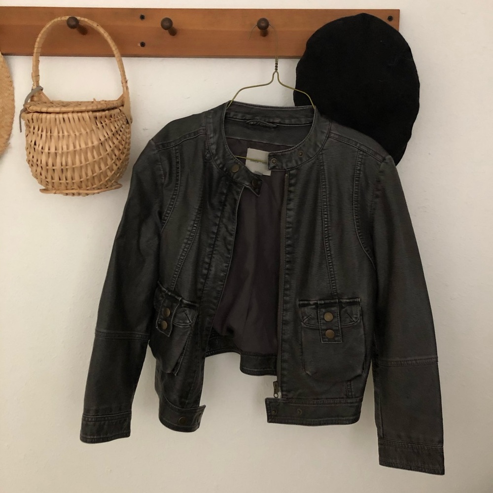 Urban outfitters faux leather jacket
